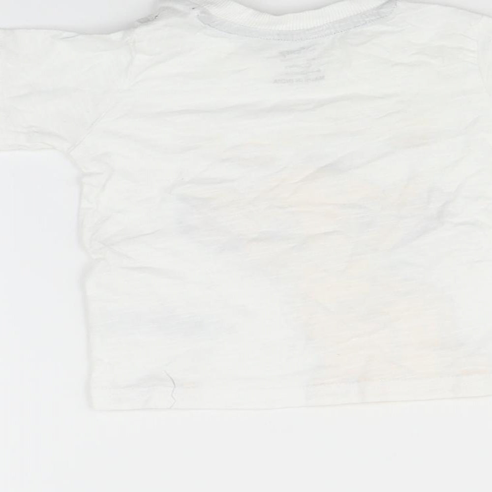 Brand and care label for Primark Baby White Basic T-Shirt, size 6-9, Months - Simba