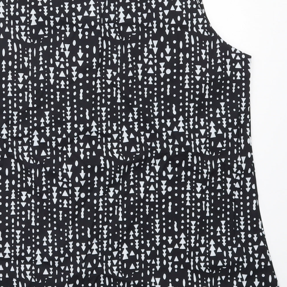 Preworn Womens Black Geometric Basic Tank Size M