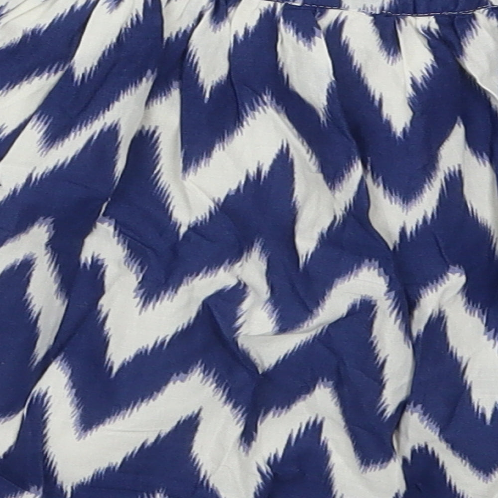 NEXT Girls Blue Geometric Skater Skirt Size 5 Years - Zig Zag