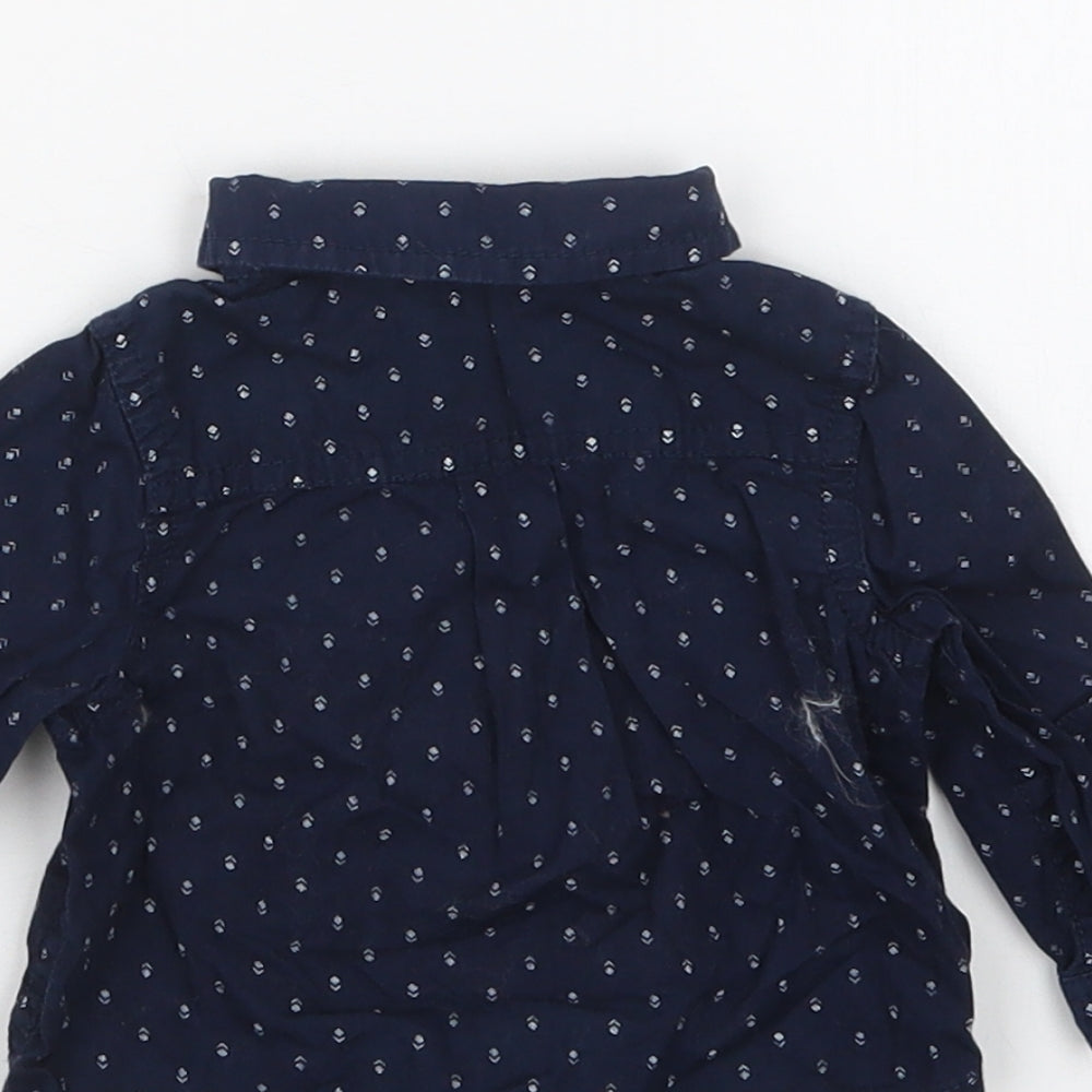 M&Co Boys Blue Basic Button-Up Size 0-3 Months
