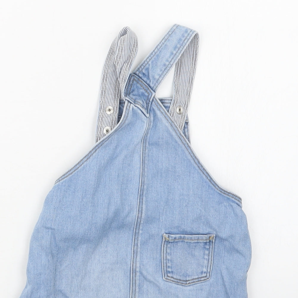H&M Girls Blue Denim Pinafore/Dungaree Dress Size 18 Months