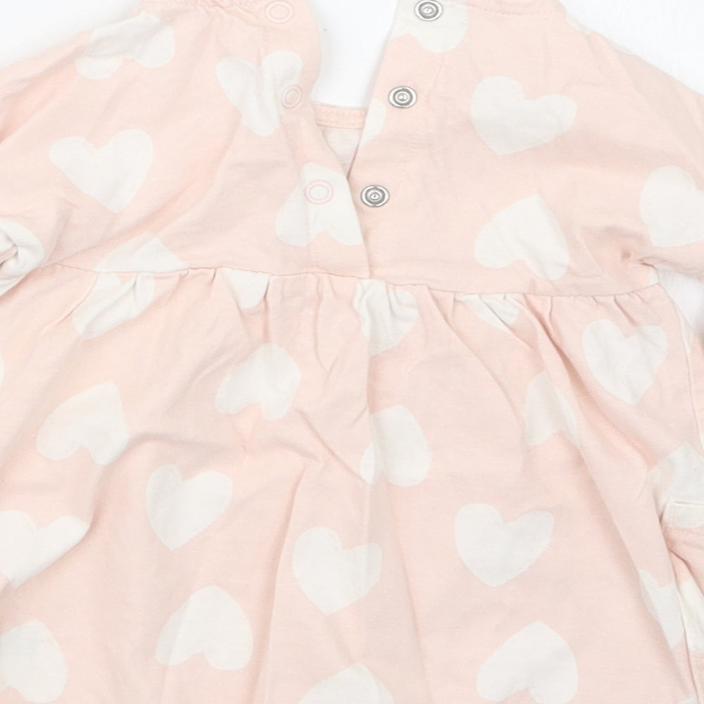 George Girls Pink Geometric T-Shirt Dress Size 6-9 Months