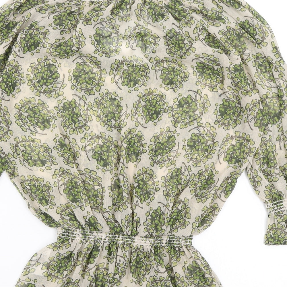 Wallis Womens Beige Floral Basic Blouse Size S