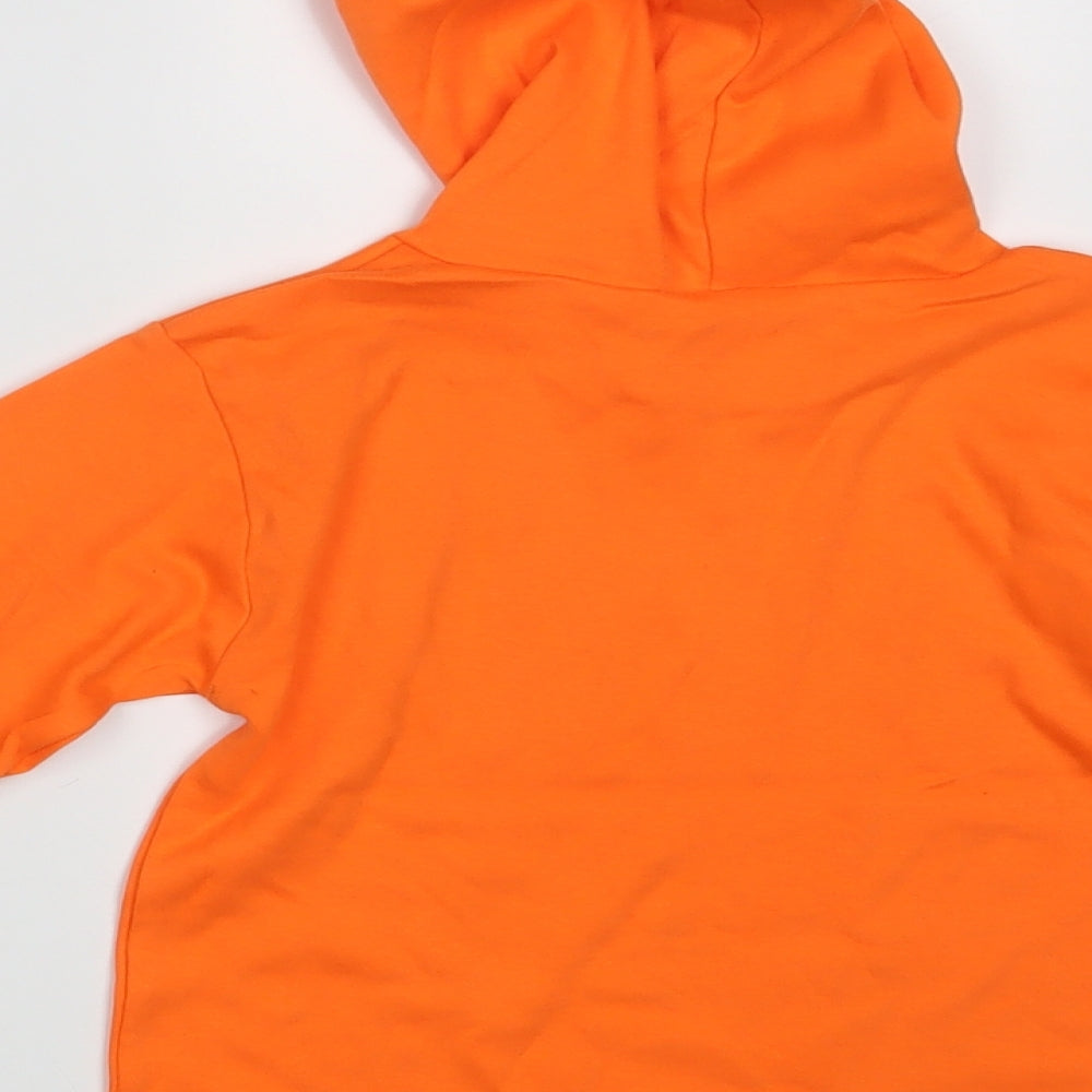 Preworn Girls Orange Pullover Hoodie One Size