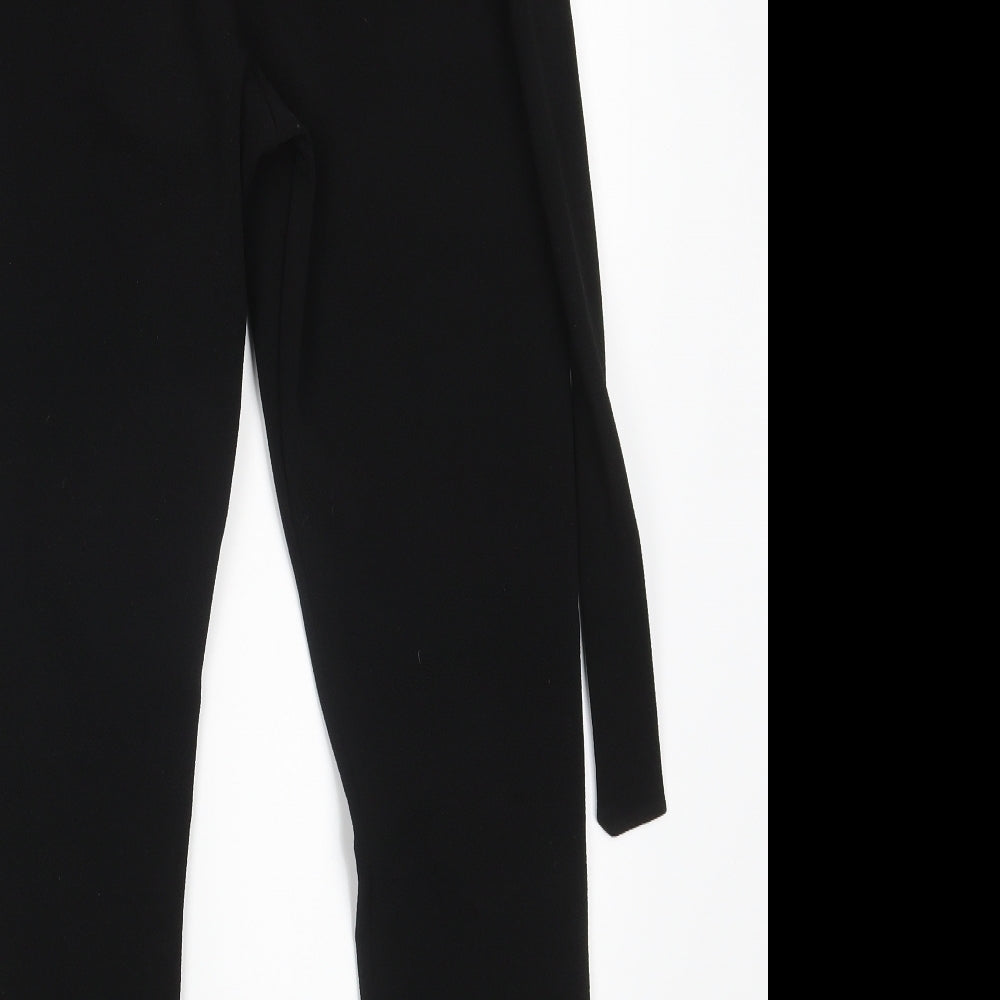 PRETTYLITTLETHING Womens Black Trousers Size 8 L27 in