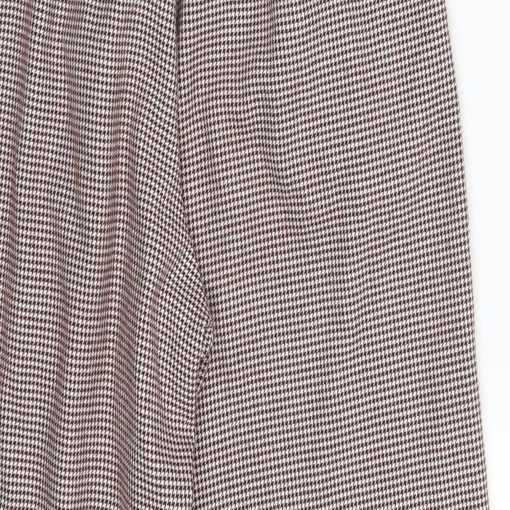 Zara Womens Purple Check Dress Pants Trousers Size S L24 in