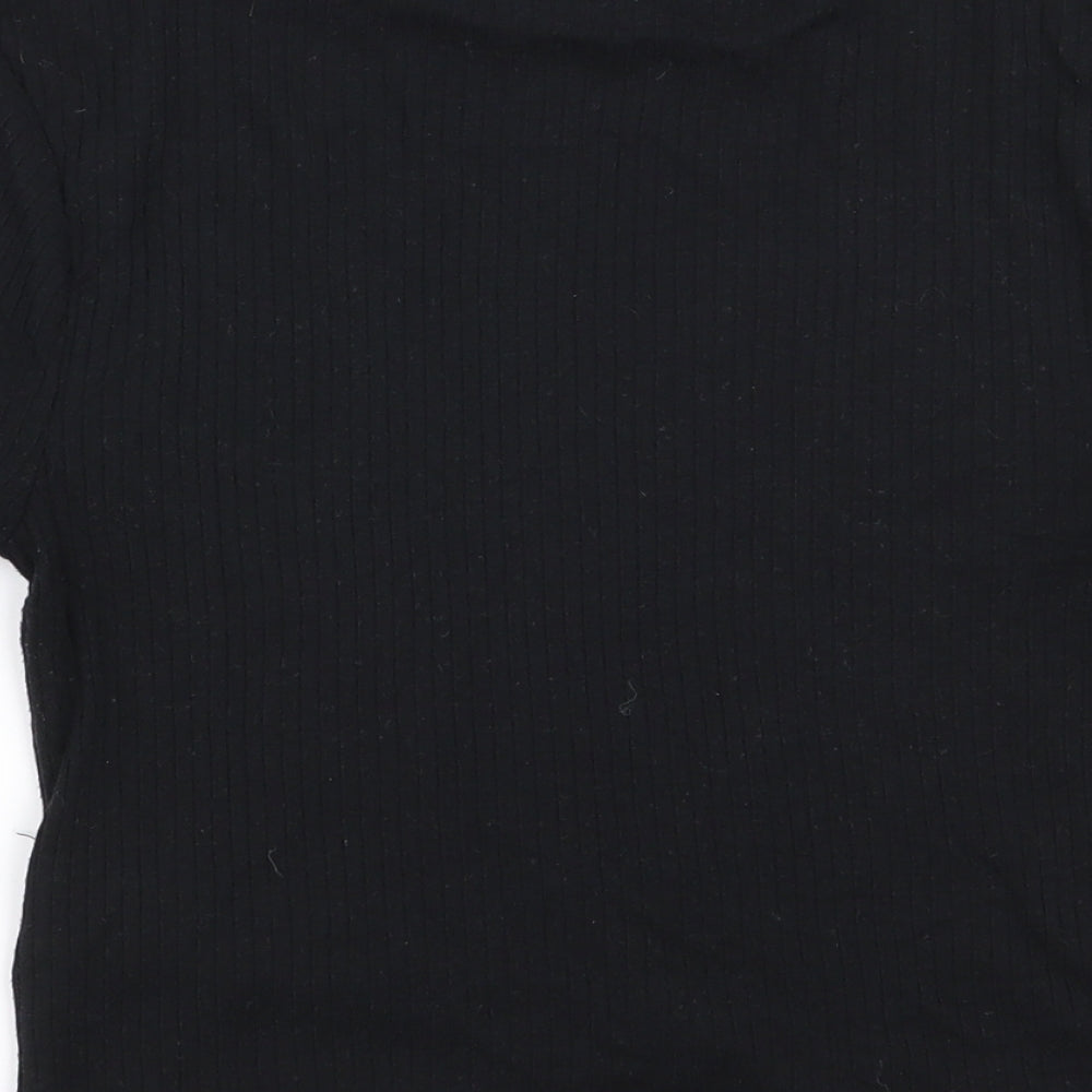 New Look Womens Black Basic T-Shirt Size 10