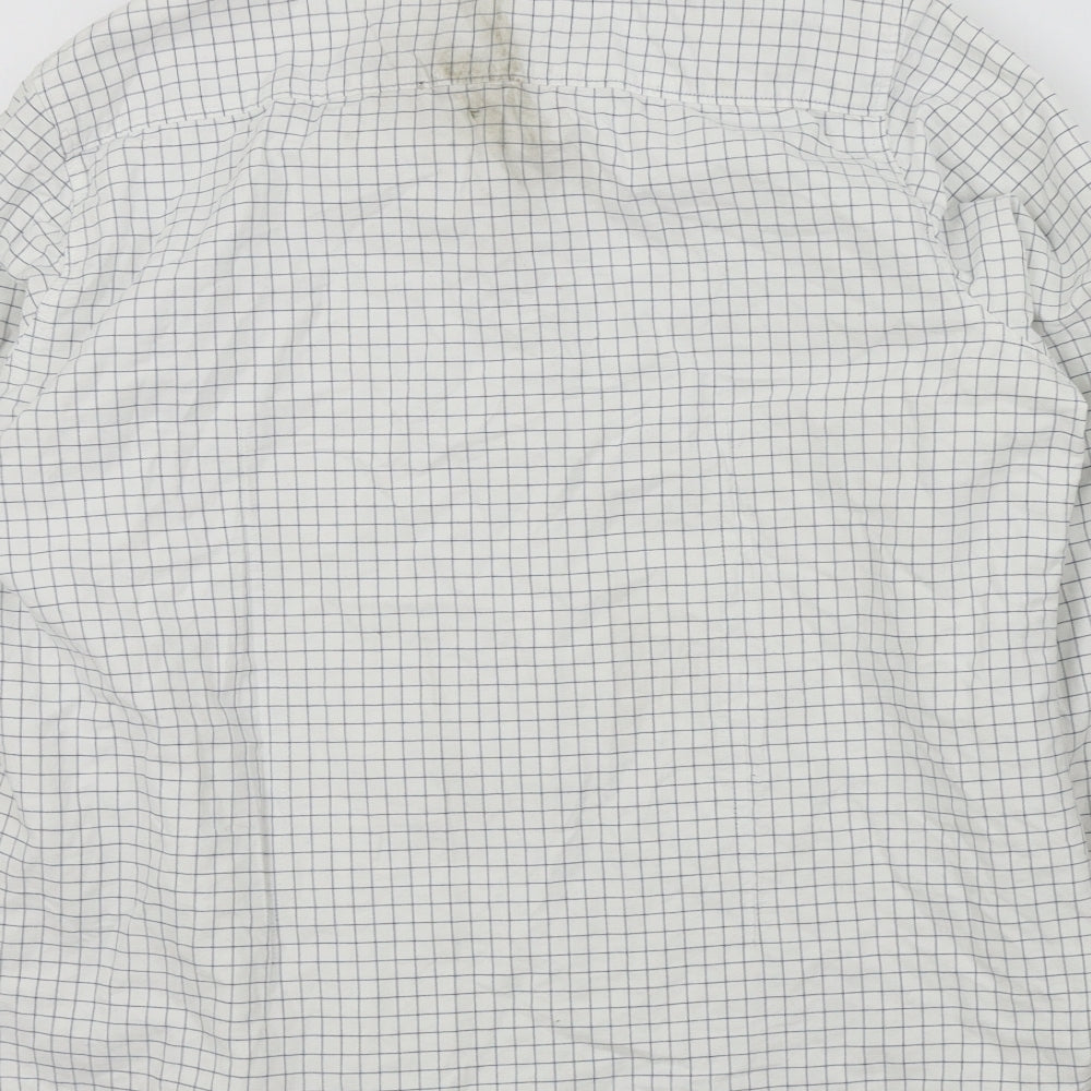 Laundry Womens White Check Basic Button-Up Size 16