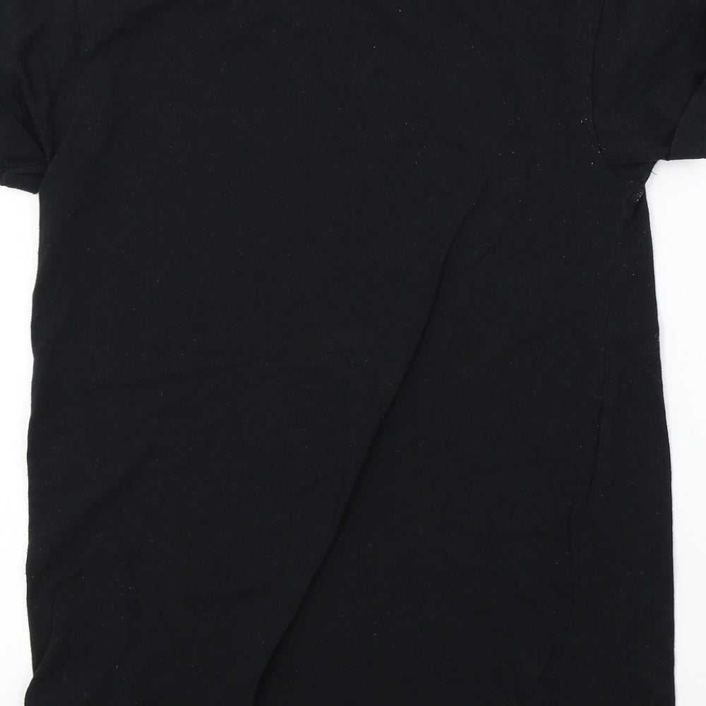 New Look Womens Black Colourblock Basic T-Shirt Size 8