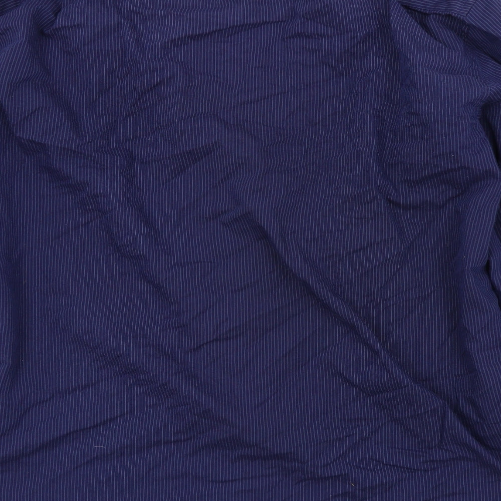 greenwoods Mens Blue Striped Button-Up Size 16.5