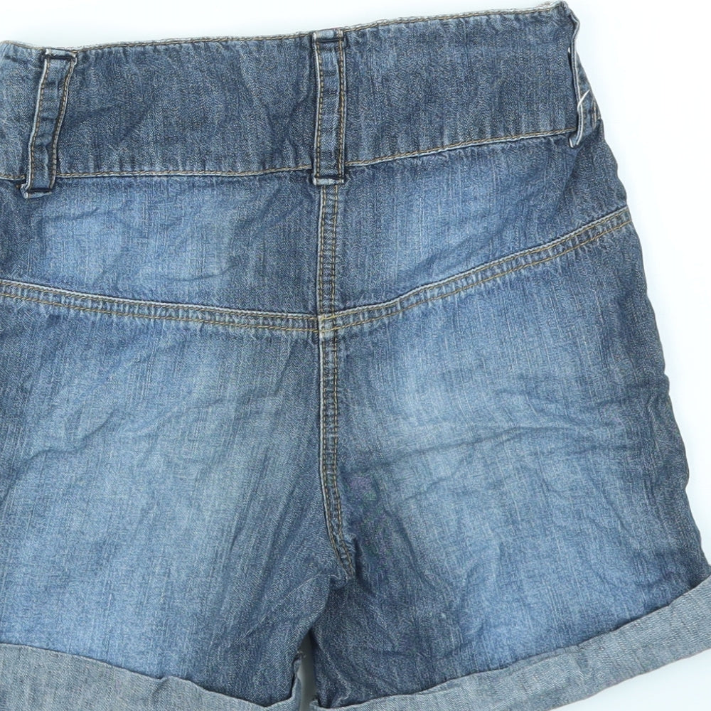 Marks & Spencer Girls Blue Cut-Off Shorts Size 9 Years