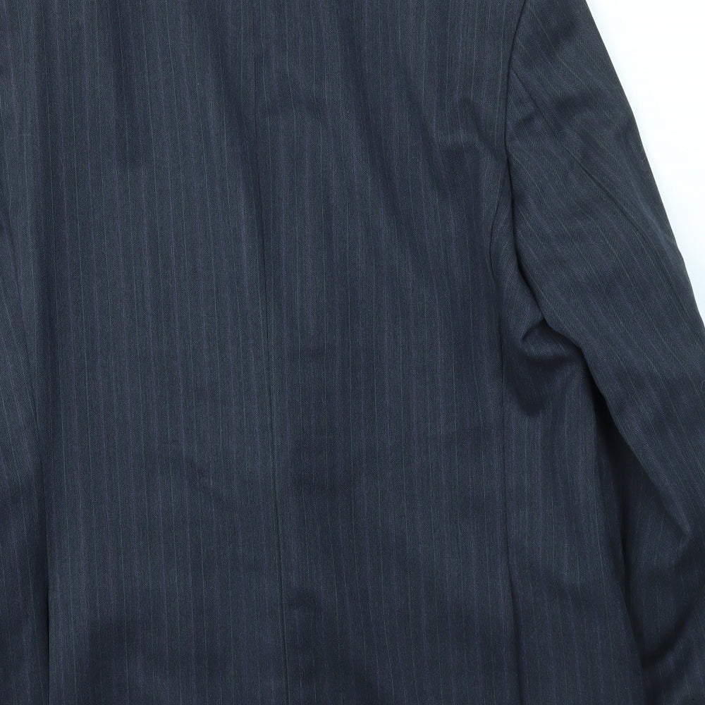 Marks & Spencer Mens Blue Striped Jacket Blazer Size 42
