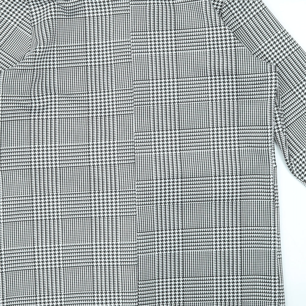 rebellious Womens Grey Check Overcoat Jacket Size 14