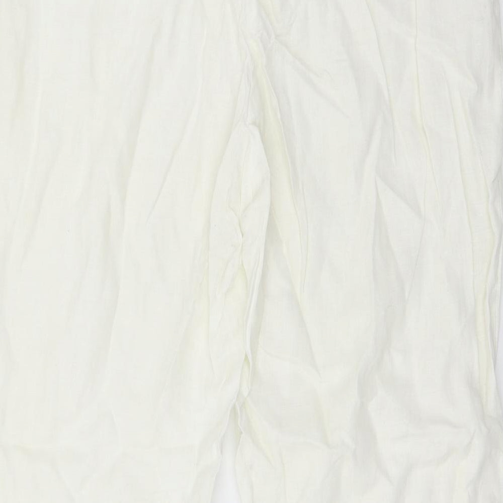 Marks and Spencer Womens Ivory Trousers Size 16 L29 in