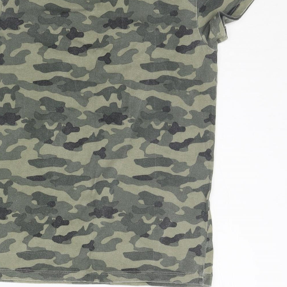 Primark Boys Green Geometric Basic T-Shirt Size 9-10 Years