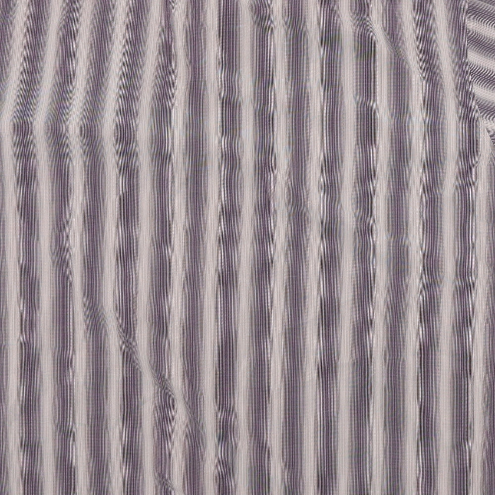Easy Mens Brown Striped Button-Up Size M