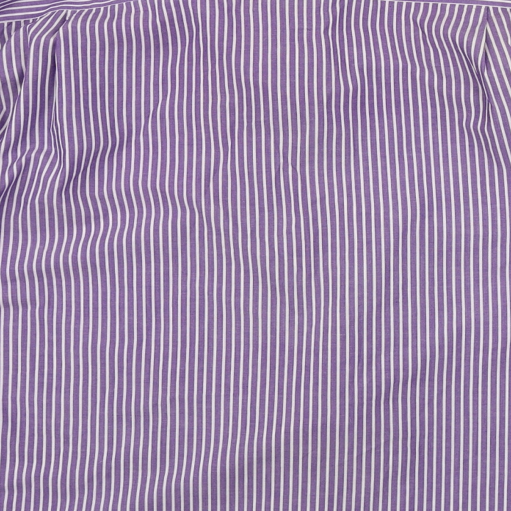 F&F Mens Purple Striped Button-Up Size 16.5