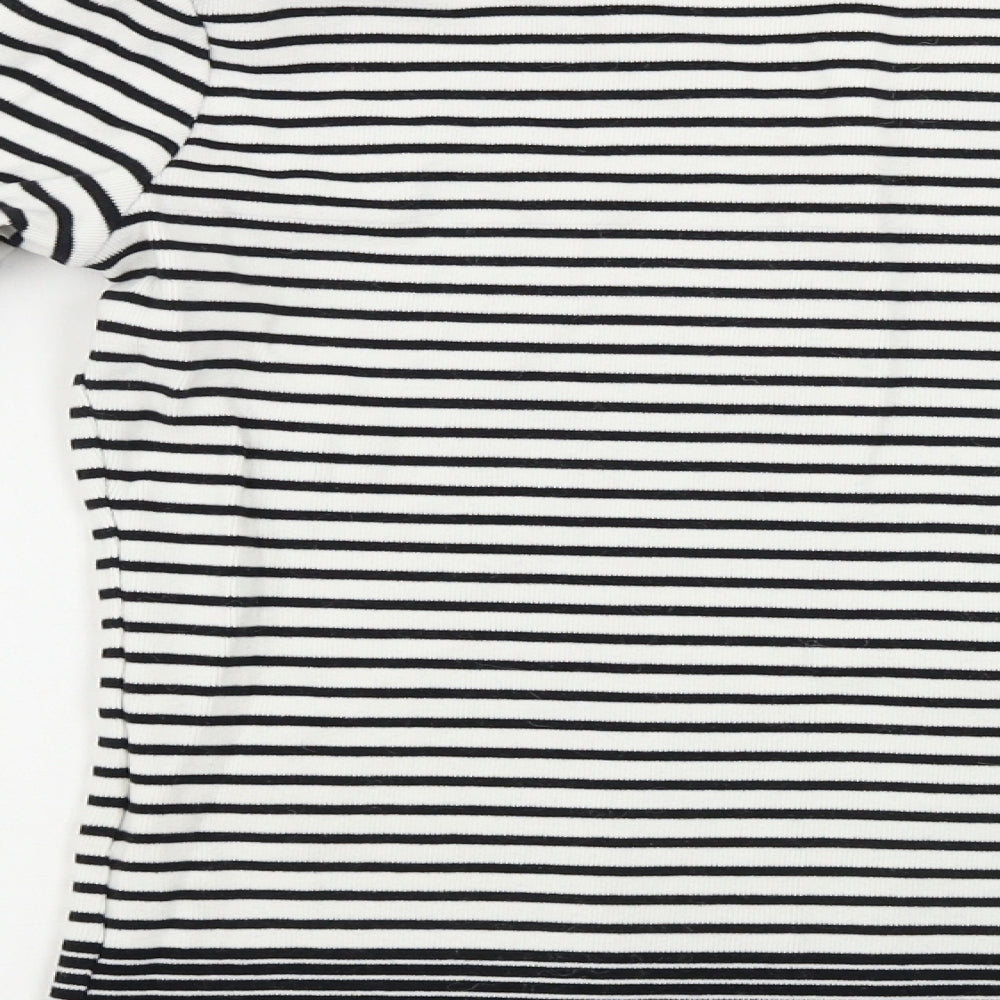 Next Womens White Striped Pullover Jumper Size 12