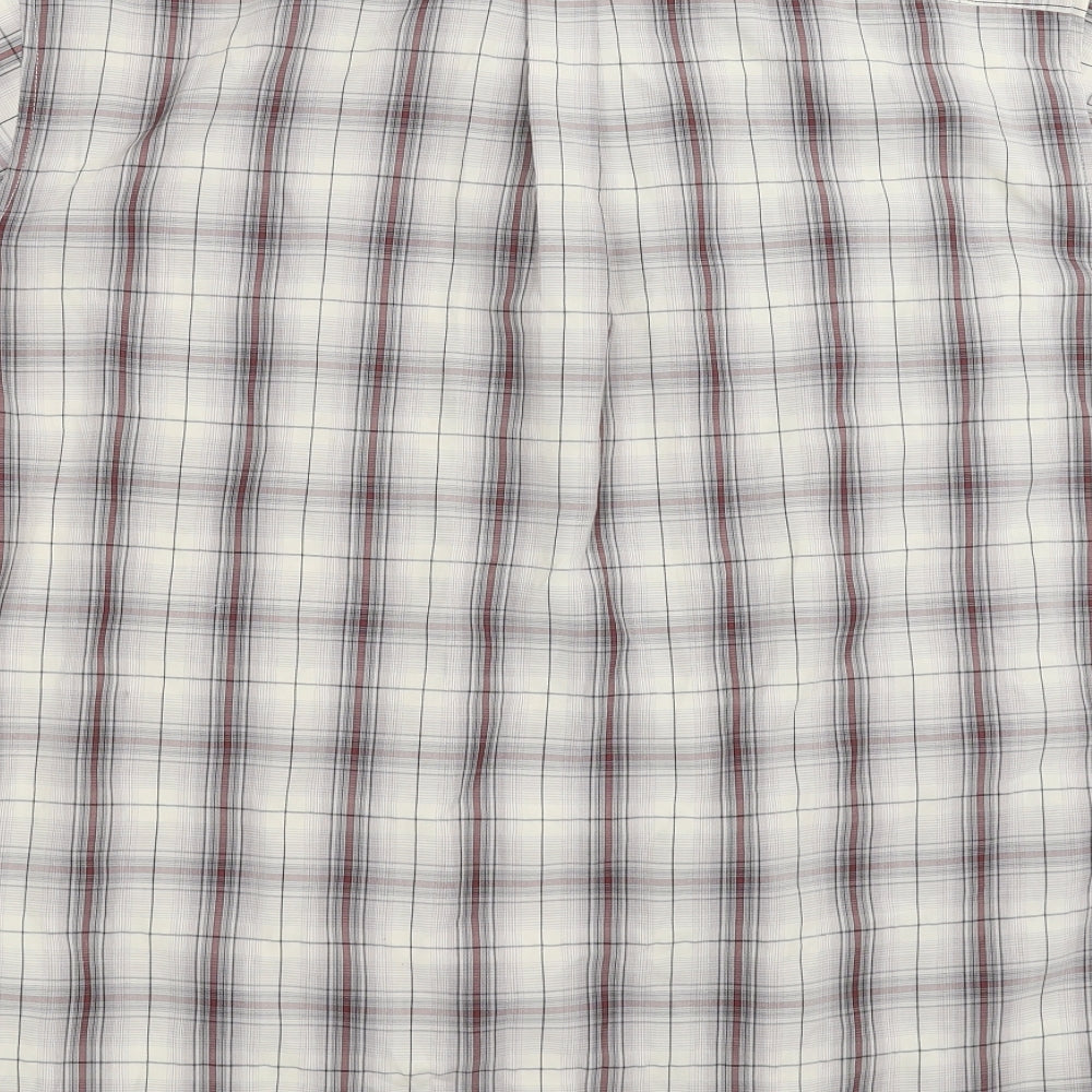Lincoln Mens Beige Check Button-Up Size L