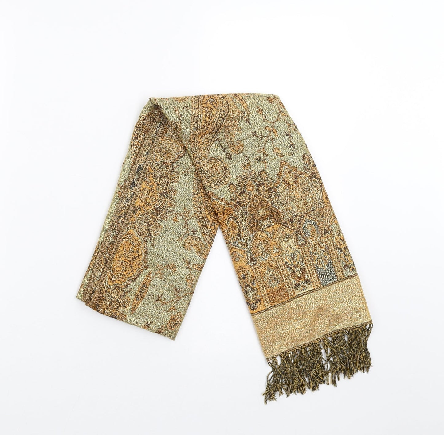 Preworn Womens Gold Floral Shawl/Wrap