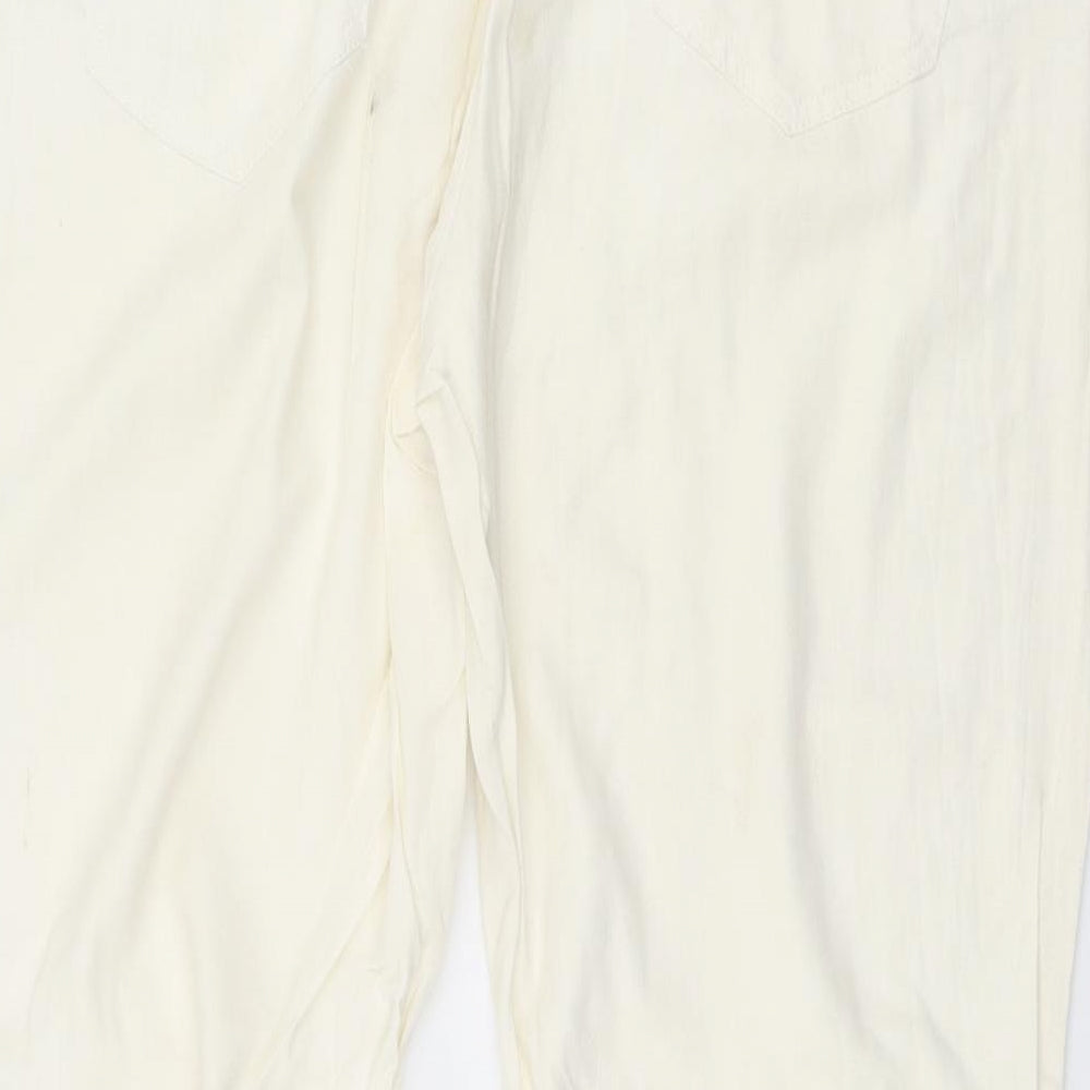 Aspire Womens White Trousers Size L L29.5 in