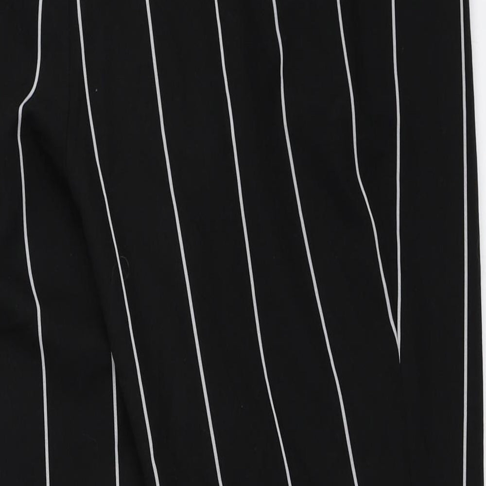 Miss Selfridge Womens Black Striped Trousers Size 12 L25 in