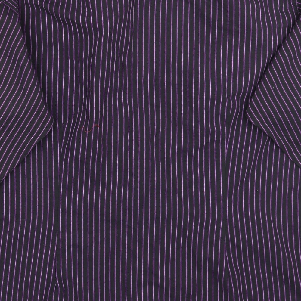 Cedarwood State Mens Purple Striped Button-Up Size L