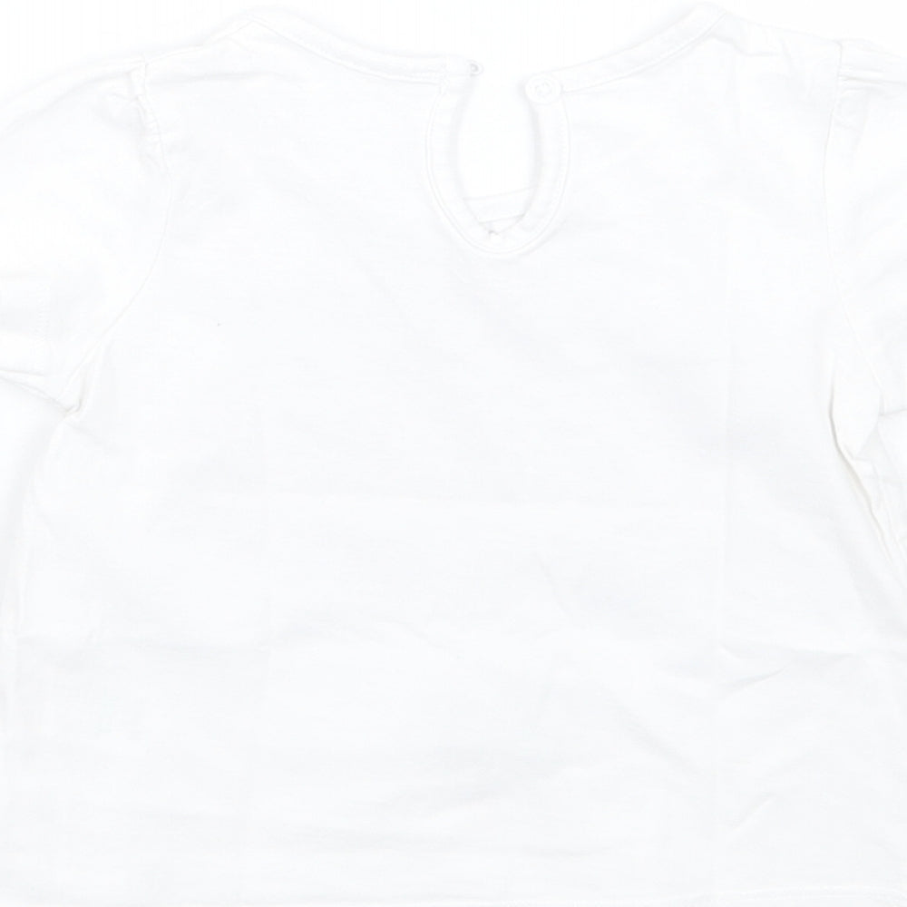 Matalan Girls White Basic T-Shirt Size 6-9 Months