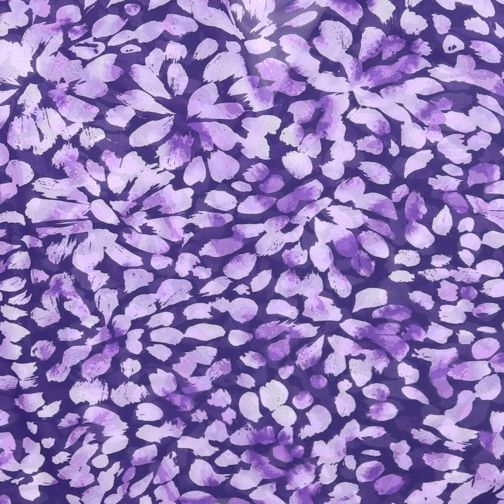 Julipa Womens Purple Floral Basic Button-Up Size 16