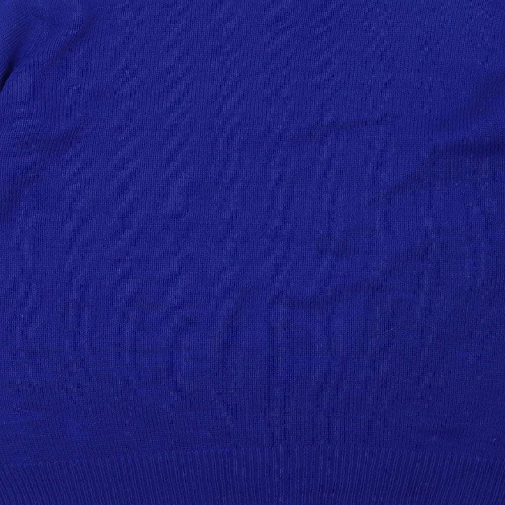 Preworn Mens Blue Knit Pullover Sweatshirt Size L - christmas