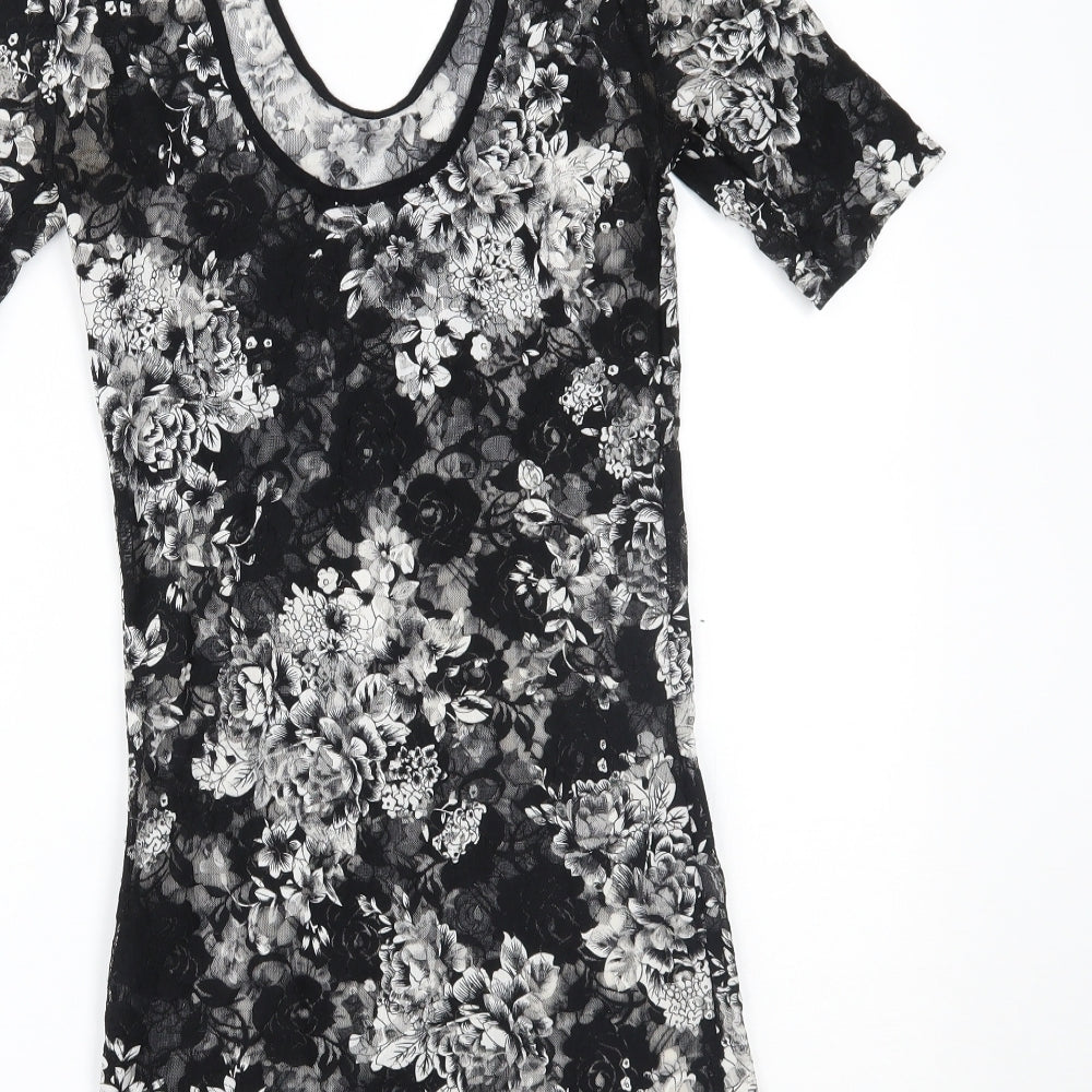Primark Womens Grey Floral Mini Size 8