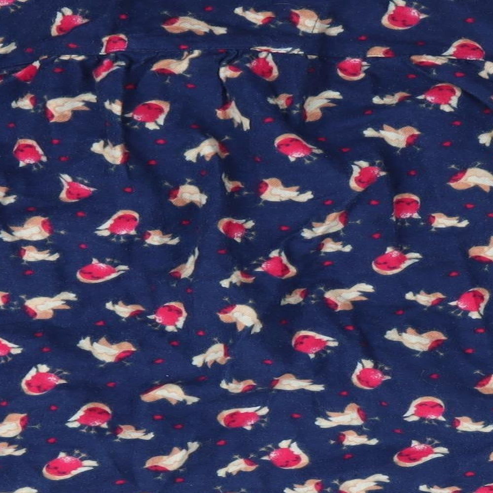 TU Girls Blue Animal Print Pyjama Top Size 8-9 Years - Robin Christmas