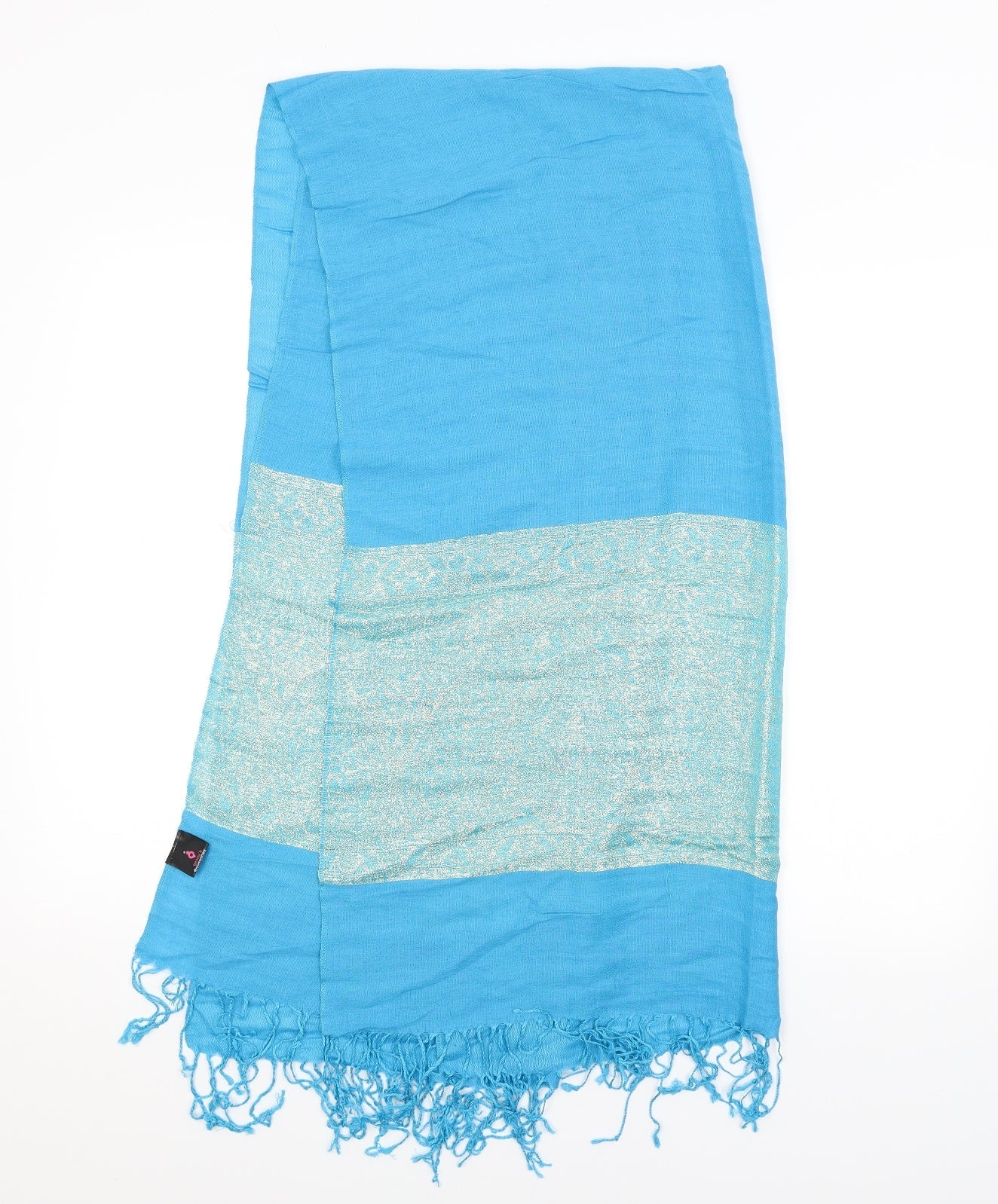 Preworn Womens Blue Paisley Shawl/Wrap