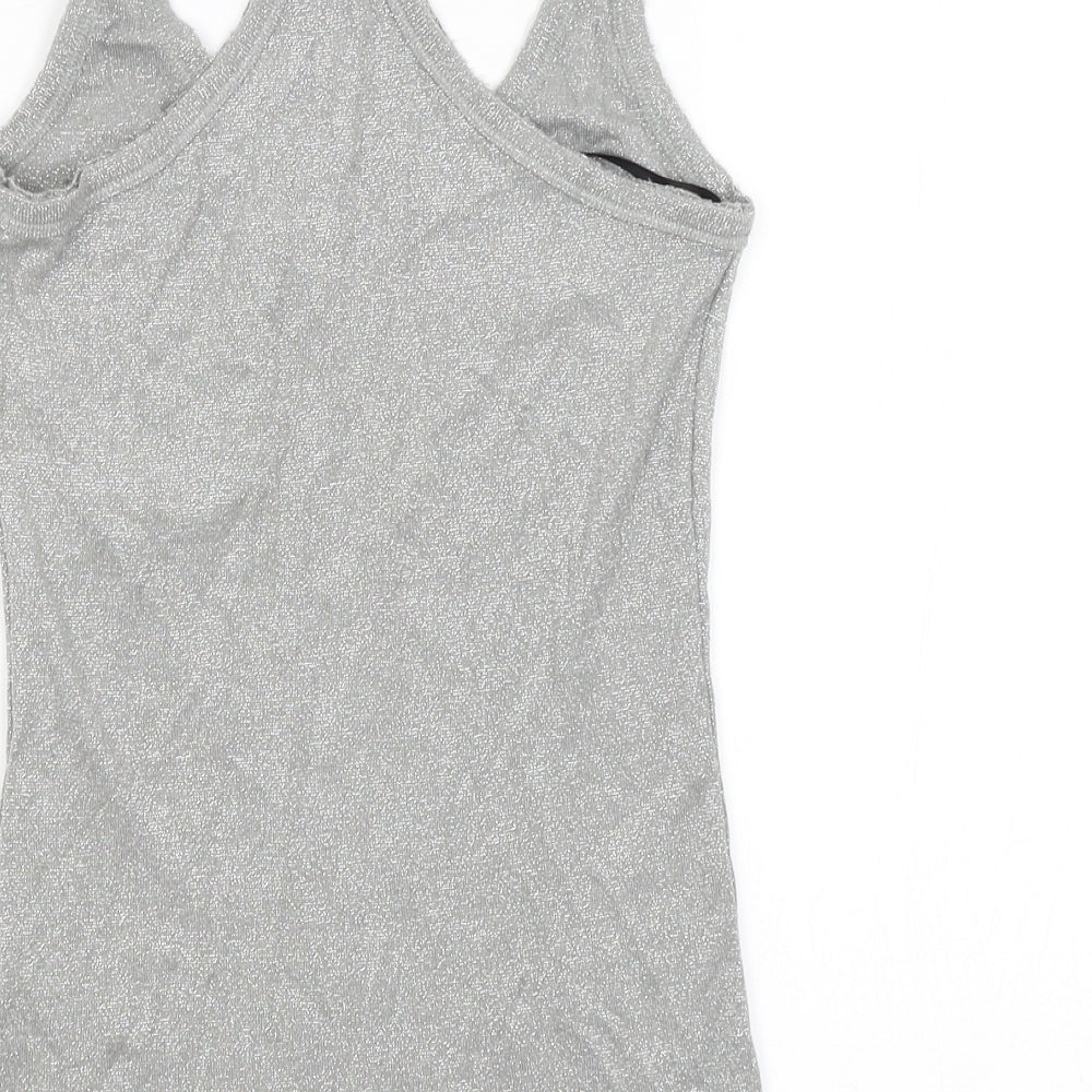 Warehouse Womens Silver Basic Tank Size 10