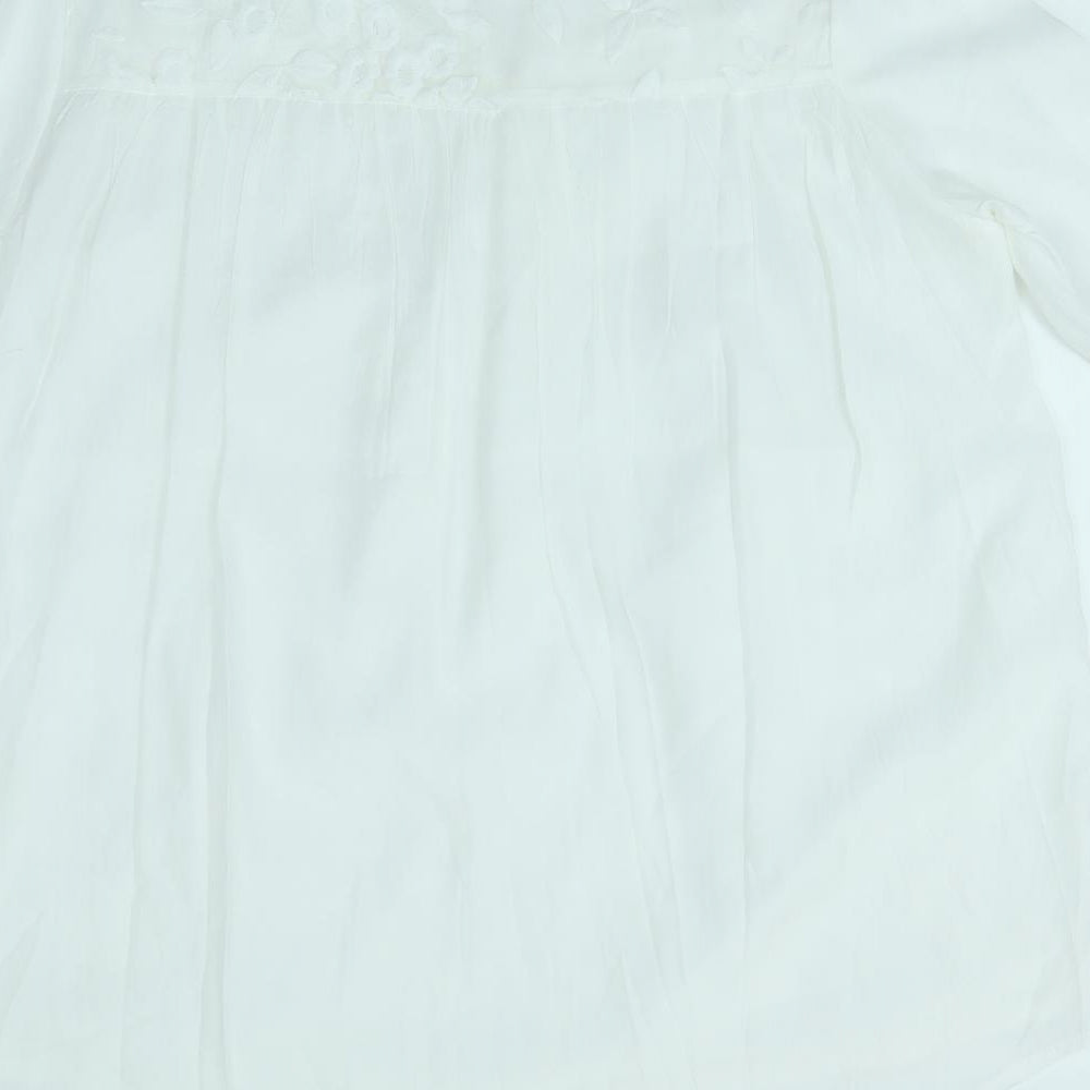 Preworn Womens White Basic Blouse Size L