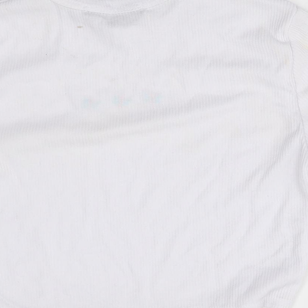 I SAW IT FIRST Womens White Cropped T-Shirt Size 6