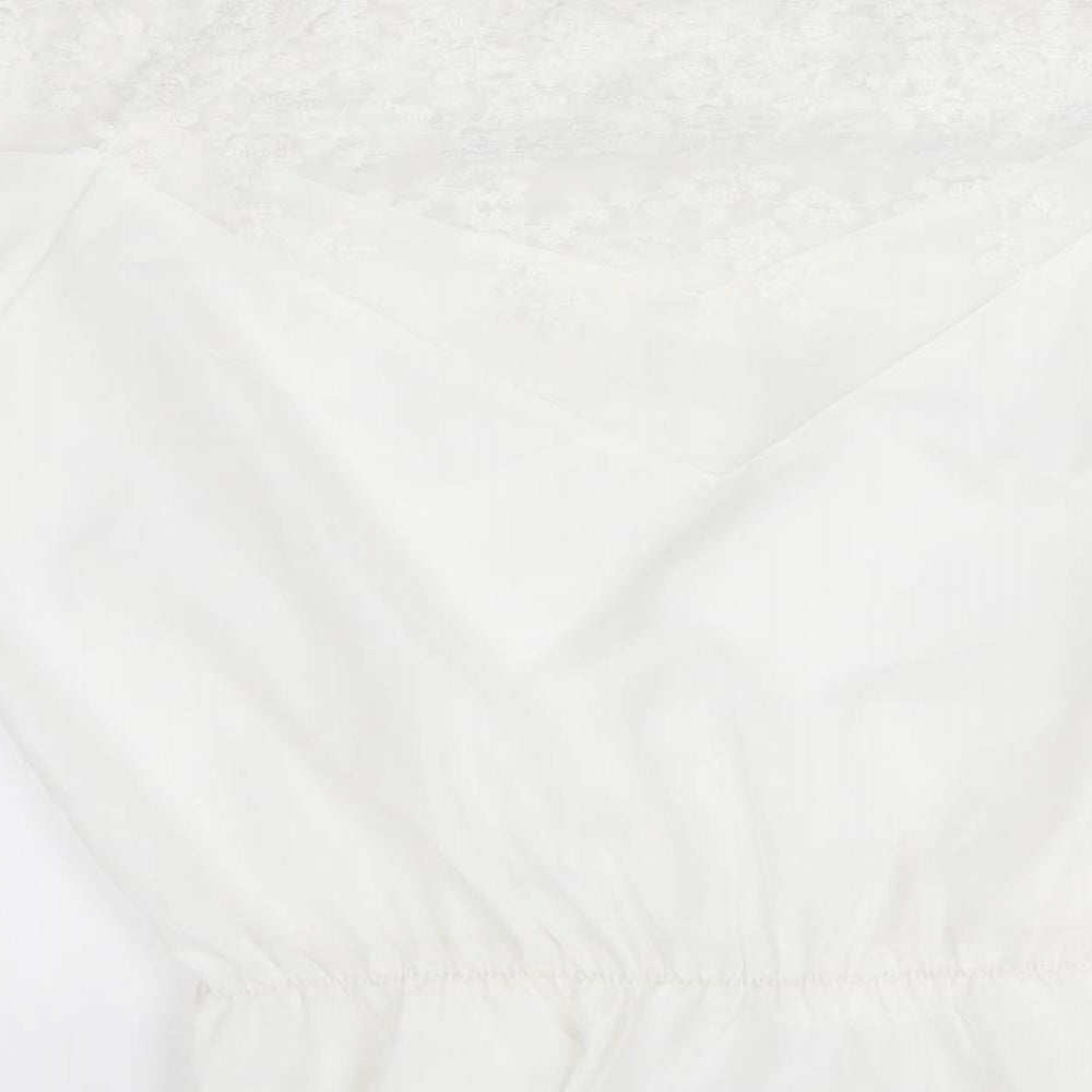 Preworn Womens White Basic Blouse Size 2XL
