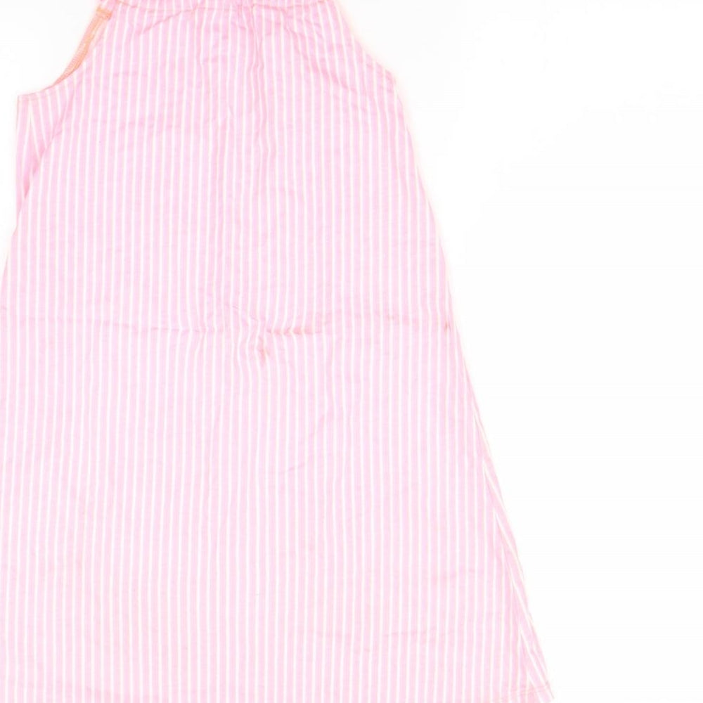 George Girls Pink Striped A-Line Size 8-9 Years