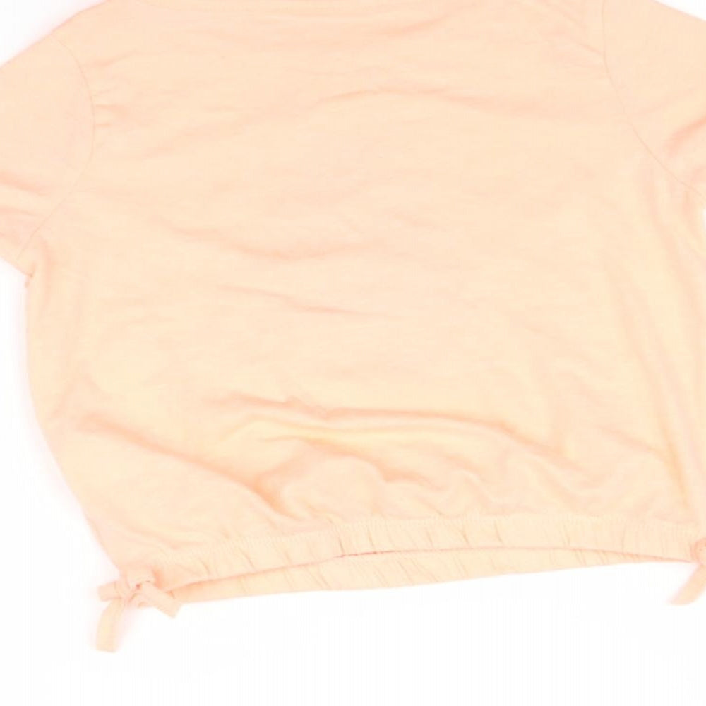 H+T Girls Orange Basic T-Shirt Size 3 Years - Pineapple