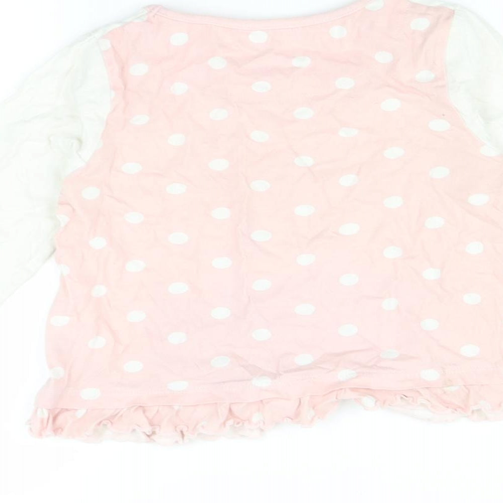 YD Girls Multicoloured Polka Dot Basic T-Shirt Size 5-6 Years - Cat print