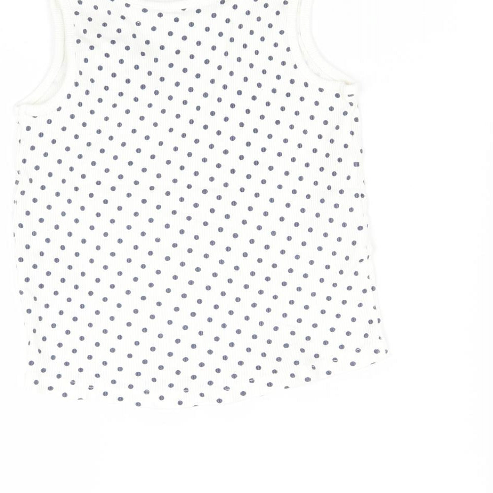 Matalan Girls White Spotted Basic T-Shirt Size 3-4 Years