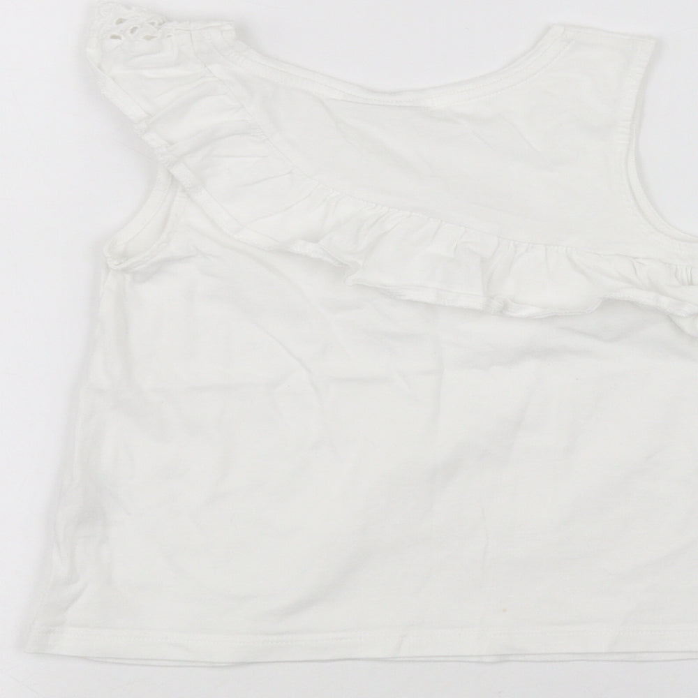 Matalan Boys White Basic T-Shirt Size 7 Years