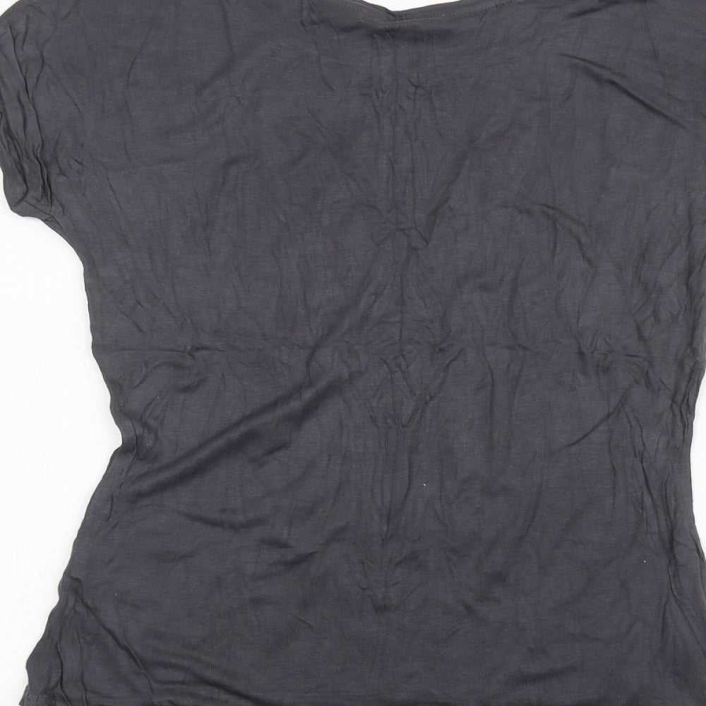 Oasis Womens Black Basic T-Shirt Size XS