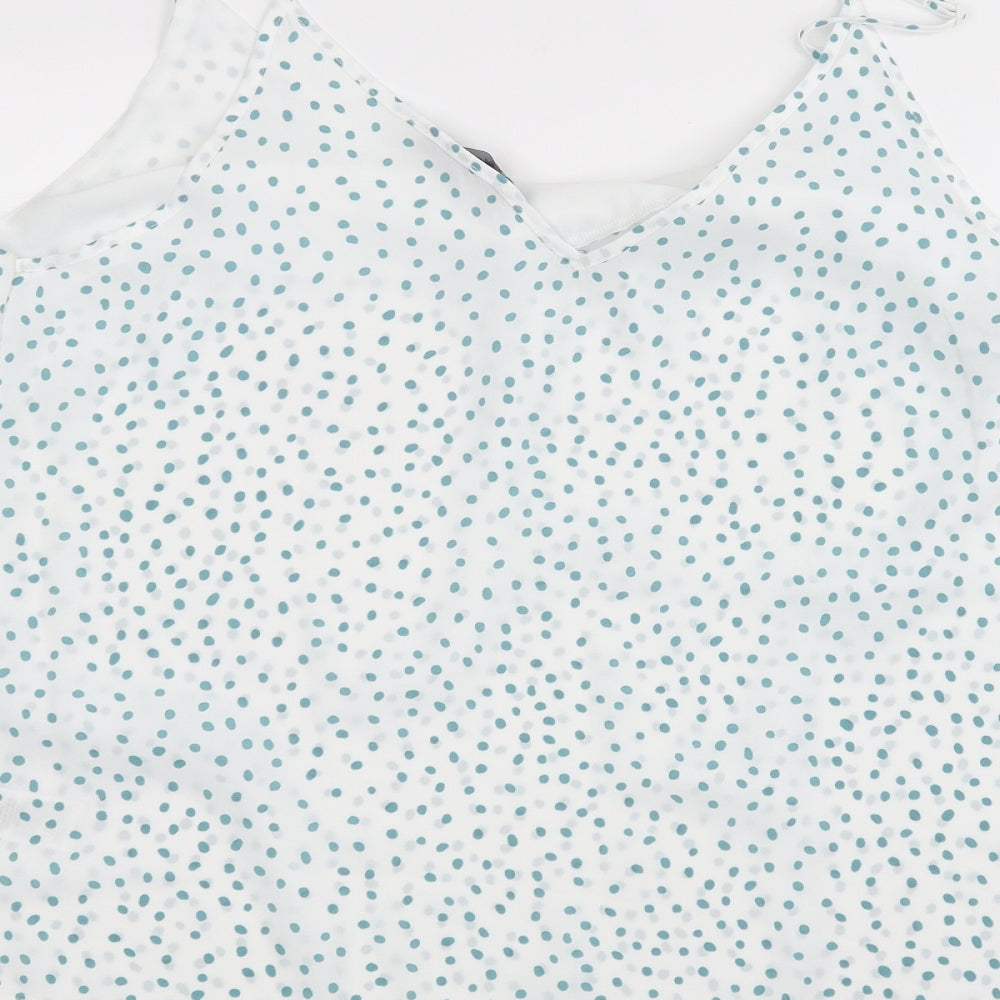 Primark Womens White Polka Dot Basic Blouse Size 14