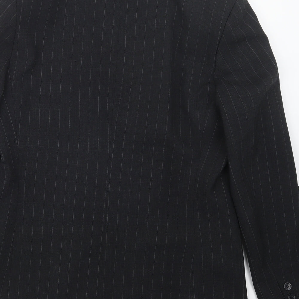 DCC Womens Black Striped Jacket Blazer Size 14