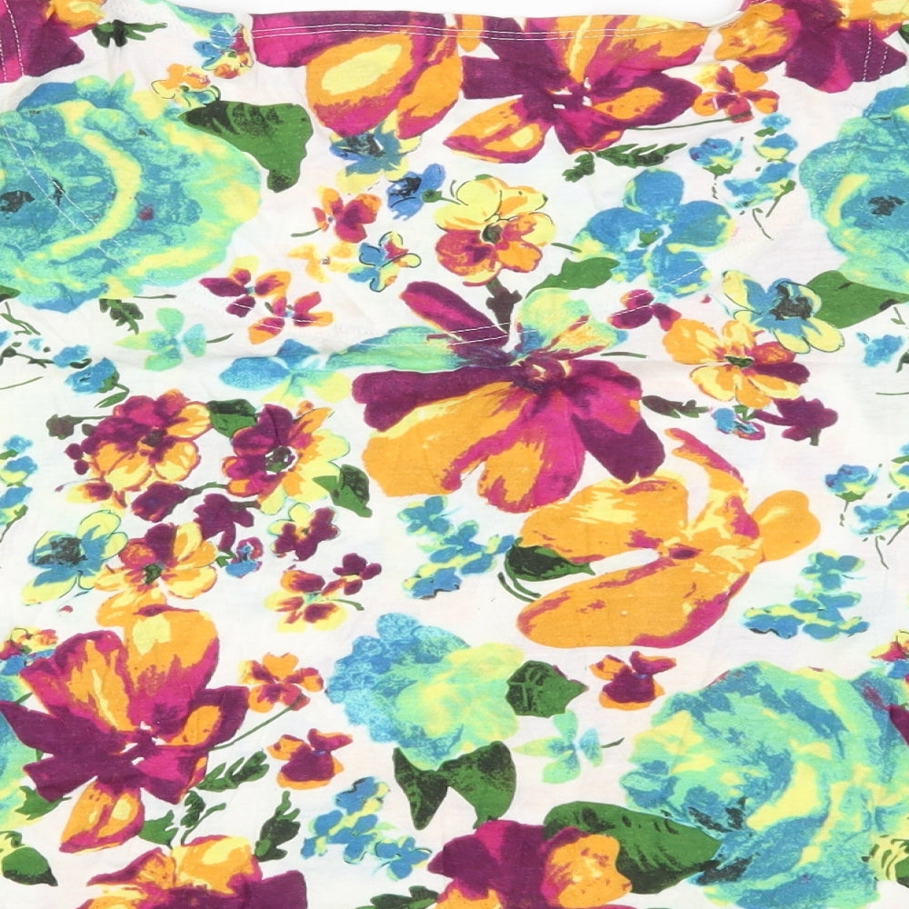 South Womens Multicoloured Floral Basic T-Shirt Size 18