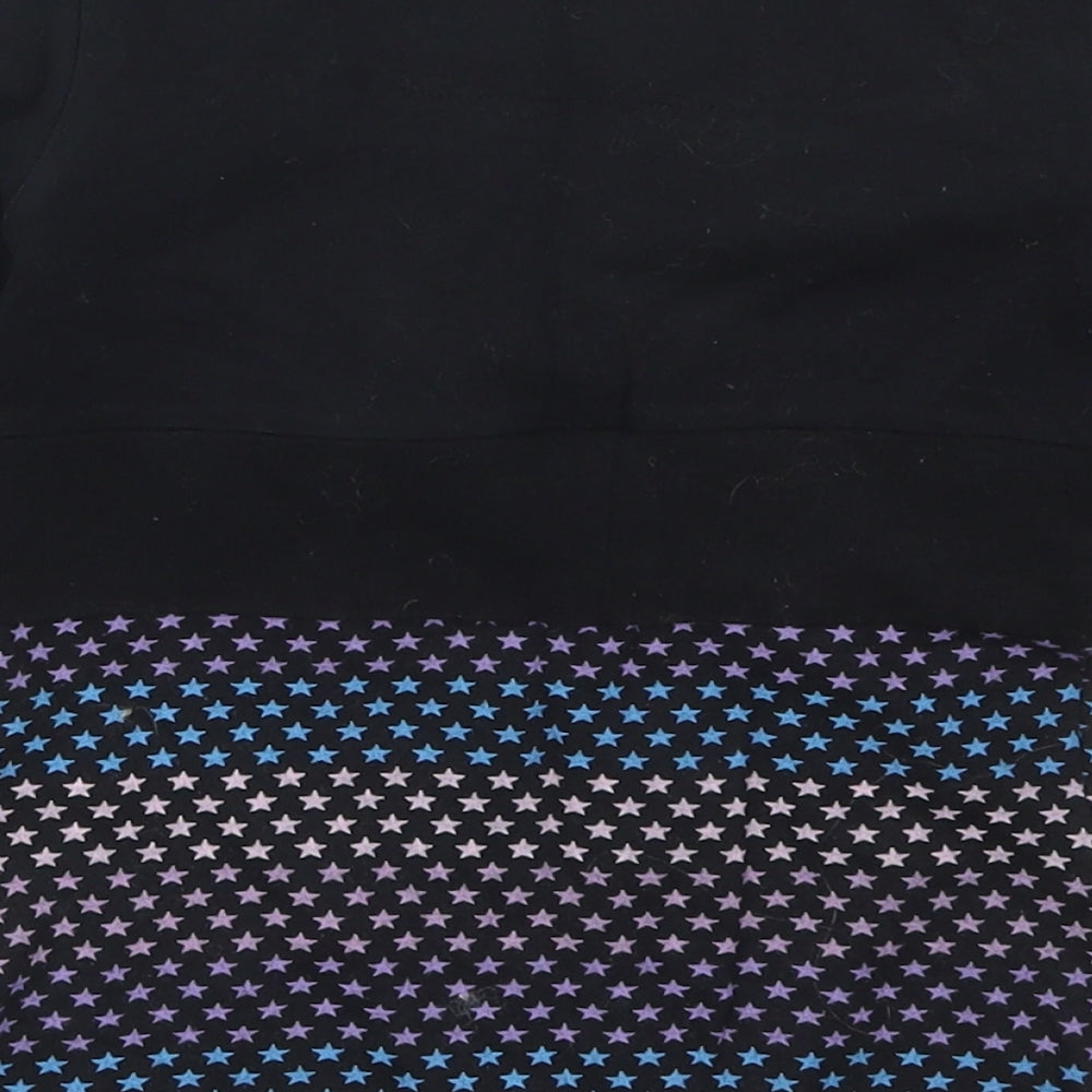 Young Dimension Girls Black Basic T-Shirt Size 7-8 Years - Stars