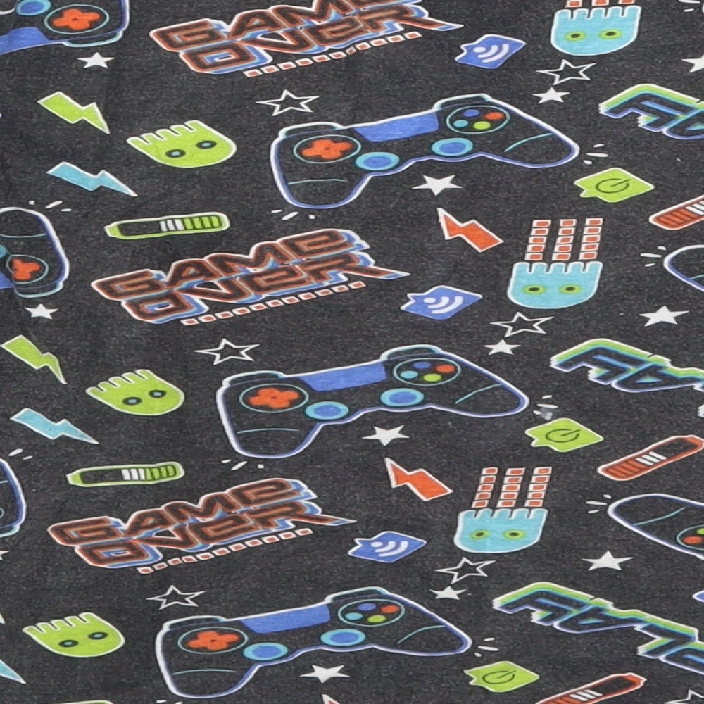 B&M Boys Black Geometric Pyjama Top Size 11-12 Years - Gaming Controllers Pac Man Game Over