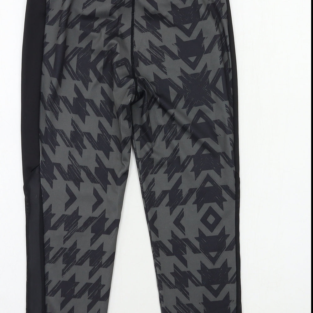 ellesse Womens Black Geometric Compression Leggings Size 10 L19 in