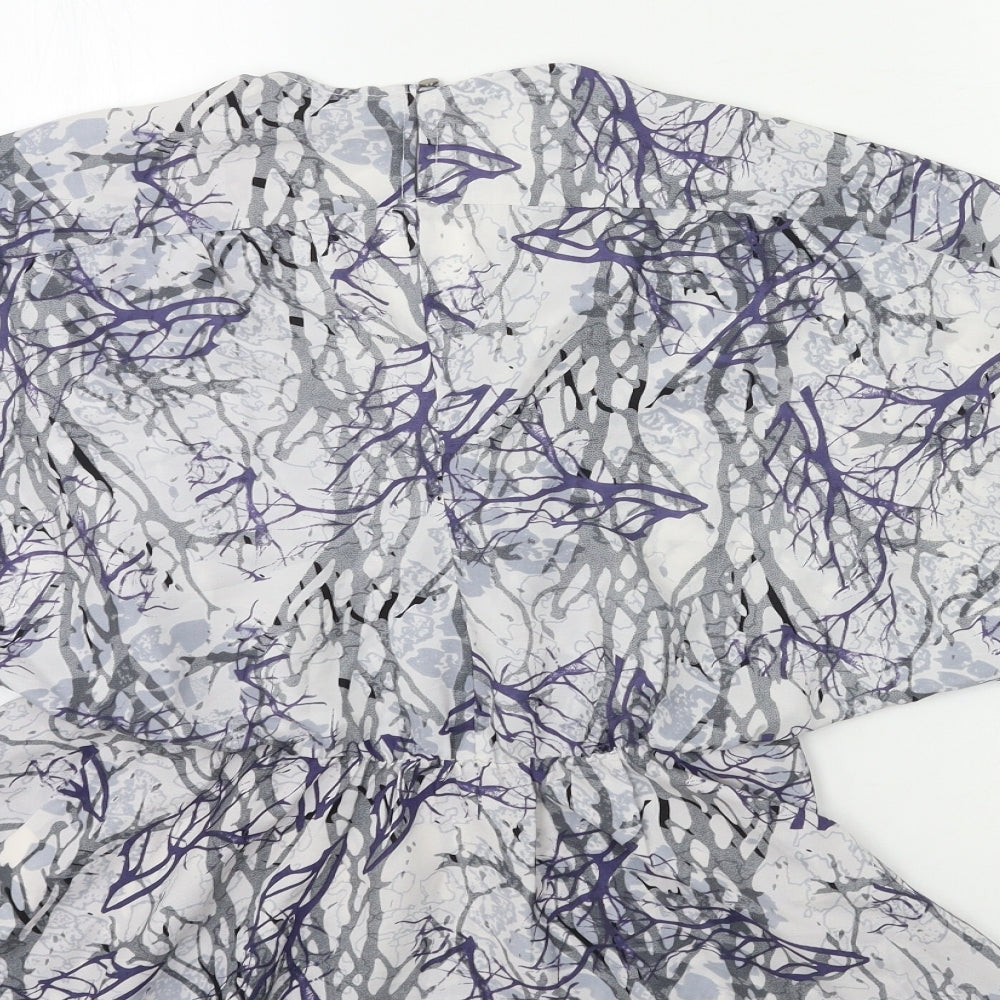 Marks & Spencer Womens Blue Floral Basic Blouse Size 8